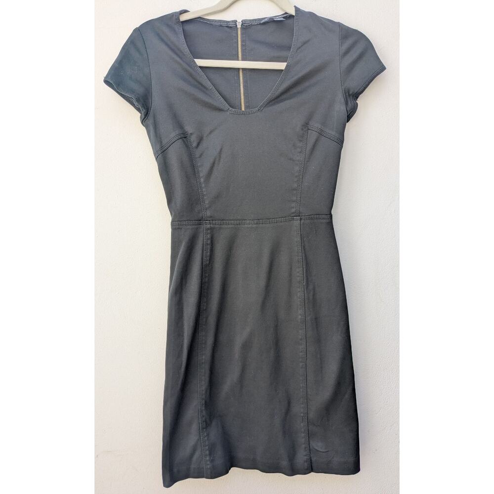 Banana Republic Women's Sheath Dress Short Sleeves Strech Black Size 0